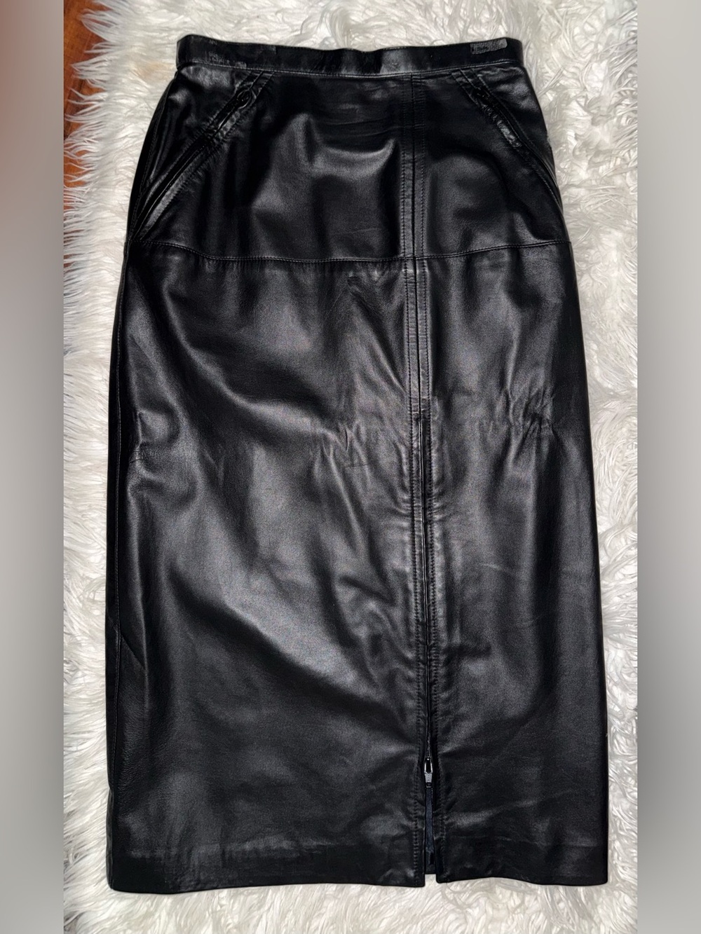 Christine Albers Leather Pin Skirt